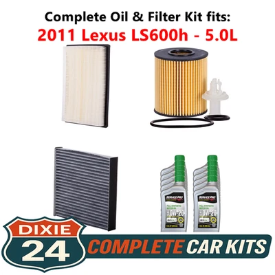 Fits: 2011 Lexus LS600h 5.0L Complete Cabin, Air & Oil Filter Kit (0W-20) Foto 1 de 4