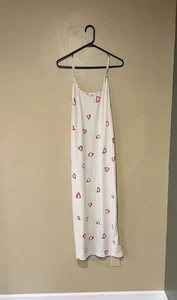 Abito da notte Victoria Secret Y2K maxi spaghetti strap rosa cuori taglia L - Foto 1 di 6