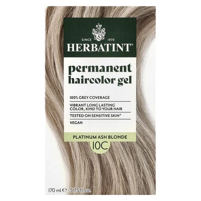 Gel permanente para color de cabello, 10C, rubio ceniza platino, 5,75 fl oz (170 ml) Foto 1 de 3