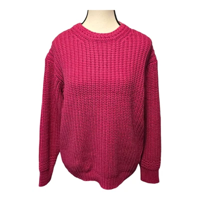 Suéter Capa Marina Para Mujer XS Rosa Violeta Gran Tamaño Grueso Tejido Costero Nuevo Con Etiquetas Foto 1 de 4