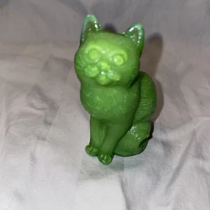 Vintage Mosser Green Cat Figurine Kitten - Picture 1 of 8