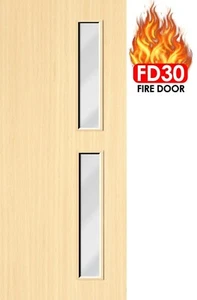 ✅ MARKE intern vorgefertigt aschbraun furnierglasiert 🙂 FD30 Feuertür 44 mm - Bild 1 von 6