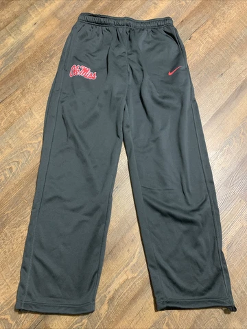 NIKE Ole Miss Therma Fit Rebels Gray Sweat Pants Joggers Large Excellent Cover