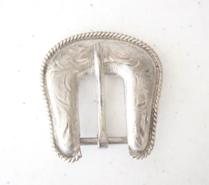 Vintage Nickle Silver Men's Belt Buckle 2" x 2-1/8" x 3/4" belts. - Picture 1 of 2