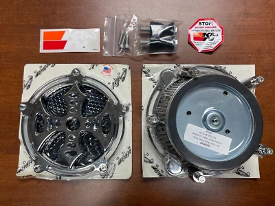 Очиститель воздушного фильтра Bad Axe Precision Billet Twin Cam Harley 1999-2015 - хромированный - Изображение 1 из 4