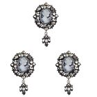  3 PCS Miss Rhinestone Brooch Vintage Ornaments Victorian Jewelry