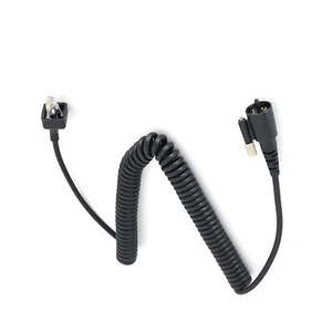 Stretchable Microphone Speaker Cable For KENWOOD KMC-27 TK-690 TK-5710 Radios - Photo 1/6