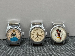 Lot of 3 Vintage Kids Watch Cinderella Boy Scout Mickey Mouse - Non Working - Picture 1 of 8