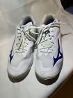 Mizuno Volleyball Shoes Womens 11.5 White Blue Wave Lightning Z6 Gym Indoor