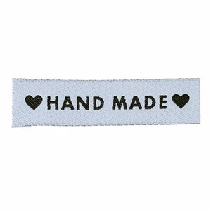 5 Stück Gewebtes Etikett DIY Scrapbooking Herz Muster " Hand Made" - Picture 1 of 1