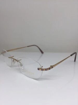 Vintage Daniel Swarovski S 036 Rimless Eyeglass C. 6051 23KT GP Crystal Austria - Image 1 of 4