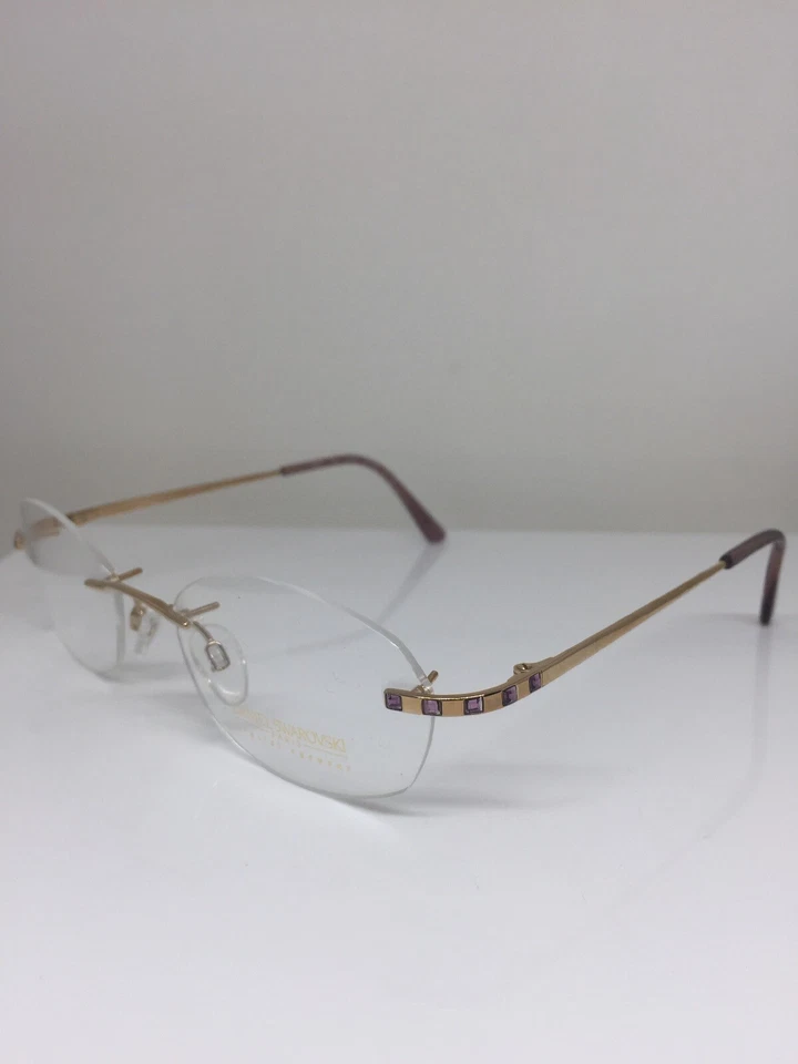 复古 Daniel Swarovski S 036 无框眼镜 C. 6051 23KT GP 水晶奥地利 — 第 1/4 张图片