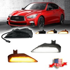 Swithback LED Sequential Signal Fog Lights For Infiniti Q50 Q50S Sport 2014-2020