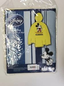 Disney Adult Poncho Minnie Mouse Florida Rain Waterproof Vinyl Yellow One Size - Picture 1 of 8
