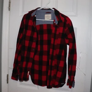 Weatherproof vintage Red Mens Shirt Medium Long Sleeve Button Up Plaid - Picture 1 of 5