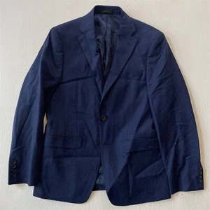 NEW Calvin Klein 38S Blue Check Wool Mens Blazer Sport Coat Suit Jacket - Picture 1 of 12