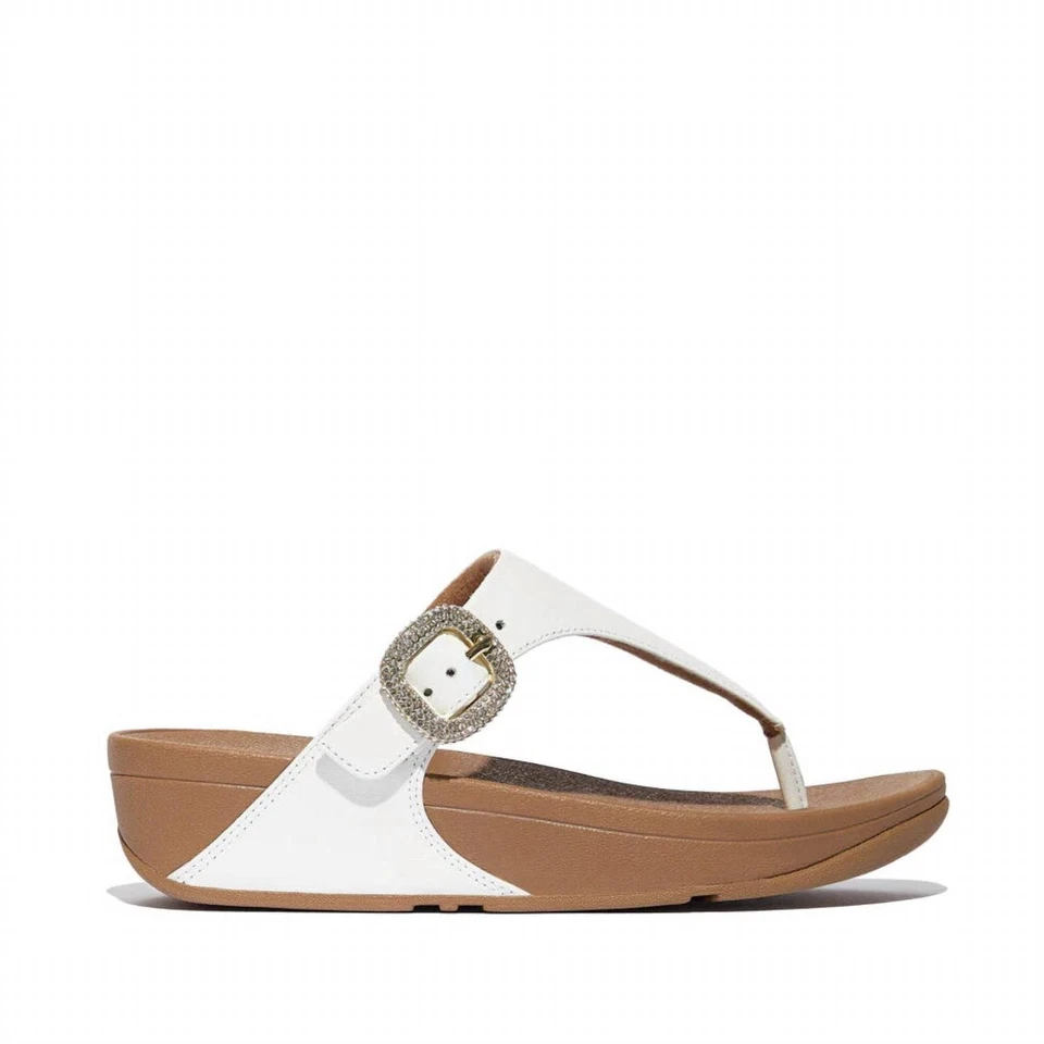 Sandalia Fitflop para mujer Lulu con hebilla de cristal blanca urbana Foto 1 de 1