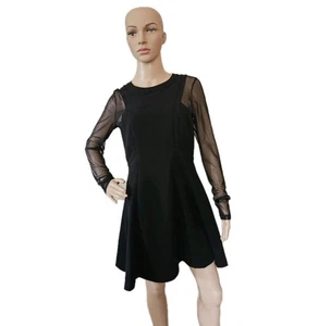 Women Dress Color Black BCBGenerarion Size 10 Trasparent Long Sleeve - Picture 1 of 2