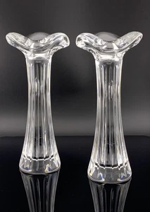 Vintage Waterford Ballet Ruffle Crystal Glass Candlestick Candle Holders Ireland - Picture 1 of 10