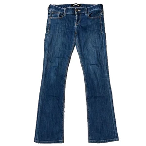 Pantalones de mezclilla para mujer Express Barely Boot tiro bajo azules talla 2R - Imagen 1 de 5