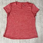 Prana Womens Short Sleeve Red Tee Performance Gym Heather T-Shirt XL Polyester