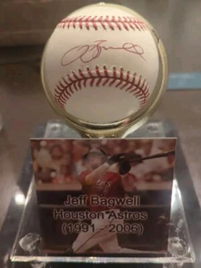 Jeff Bagwell Autographed Baseball OMLB Houston Astros Hall Of Fame - Picture 1 of 5
