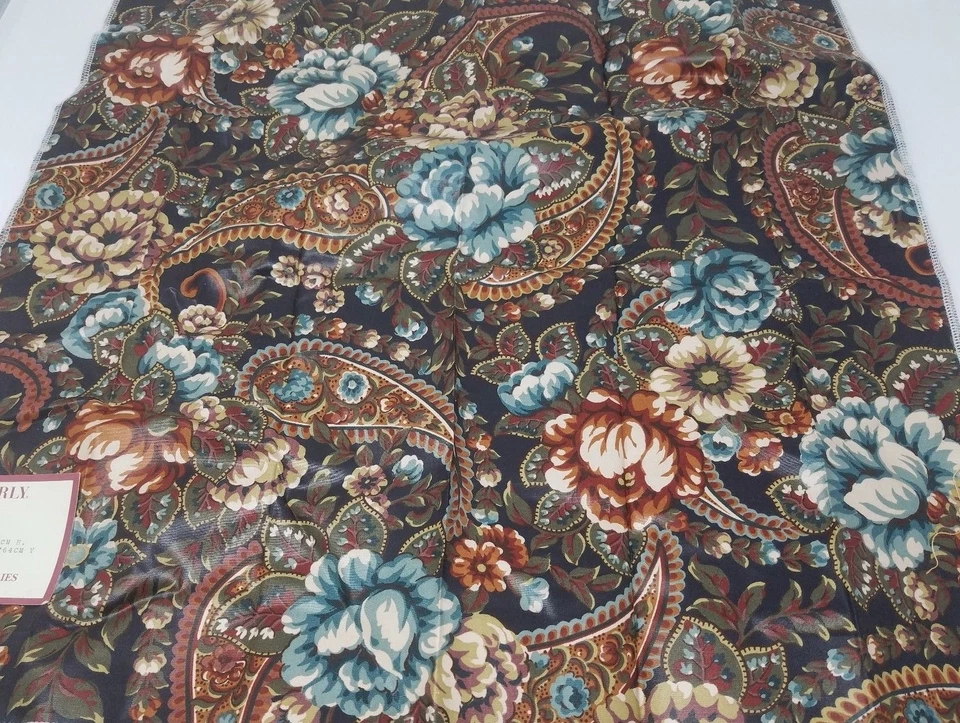 Waverly Highland Lodge Cognac Jacobean Cotton Scotchgard Fabric Material Floral - Image 1 of 1