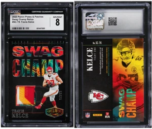2023 Panini Plates & Patches Swag Champ TRAVIS KELCE PATCH /75 #SCTK CGC 8 S260 - Picture 1 of 3
