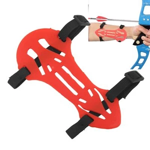 blue Rubber Archery Arm Guards Adjustable Safe Elastic Recurve Bow FA - Picture 1 of 27