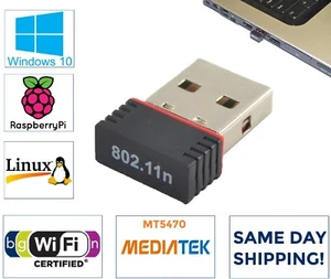 MediaTek Mini USB WiFi Wireless Network Adapter 802.11n/g/b for Desktops HP Dell - Picture 1 of 3