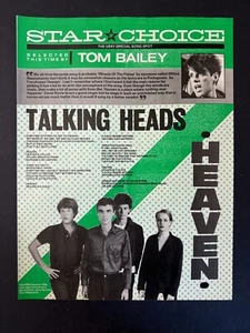 TALKING HEADS - HEAVEN 8,5x11" 1983 SMASH HITS LYRIC PAGE SH02 - Bild 1 von 1
