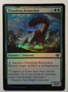 Thrashing Brontodon *FOIL Uncommon* Magic MtG x1 The Lost Caverns of Ixalan - Picture 1 of 2