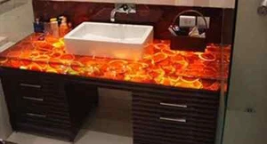 Agate Onyx Gemstone Dining Table Bathroom Slab Interior Decor Handmade Furniture - Picture 1 of 3