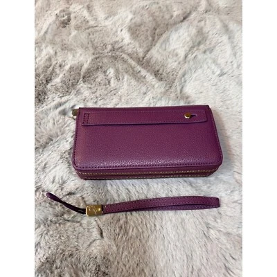 Purple Wristlet Wallet Clutch Double Zip Around Accordion Card Holder - Изображение 1 из 4