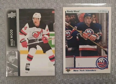 Father & Son 1990-91 Upper Deck - #16 Randy Wood -Miles Wood 21-22 Upper Deck  - Image 1 of 2