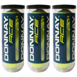 9x Donnay Ace Tennisbälle Tennis-Bälle gelb mit Vakuumverschluss ITF Approved