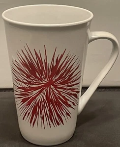 STARBUCKS WHITE RED BURST  HOLIDAY 2014 COFFE MUG/CUP 17.8 FL OZ - Picture 1 of 3