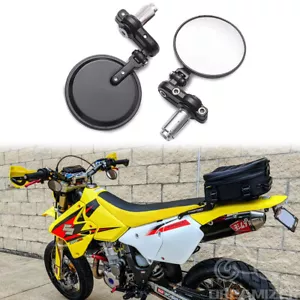 7/8" Round Motorcycle Folding Bar End Side Mirrors For Suzuki DRZ400 DRZ400SM - Picture 1 of 13
