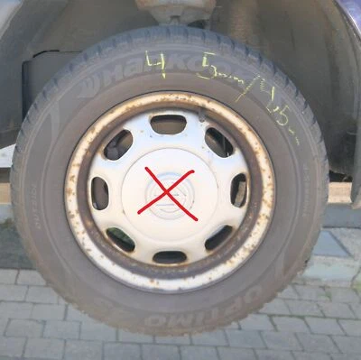 4x Golf 3 Vento 175/70 R13 82T Allwetterreifen M+S Reifen 5,5jx13H2 ET38 ca5-7mm - Bild 1 von 4