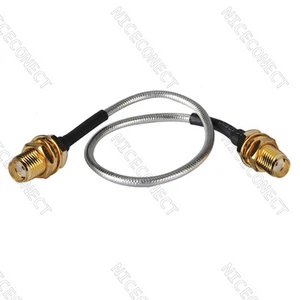 "Cable semirrígido SMA Jack mamparo hembra a SMA cola de cerdo hembra RG405 0,086"" 10" - Imagen 1 de 3
