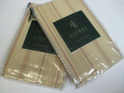 Nuevo Ralph Lauren Woodstock Jardín Multi Rayas 2 Euro Shams - Par Foto 1 de 4