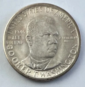 1946 - USA Half Dollar BOOKER T. WASHINGTON - 90% Silber - Bild 1 von 3