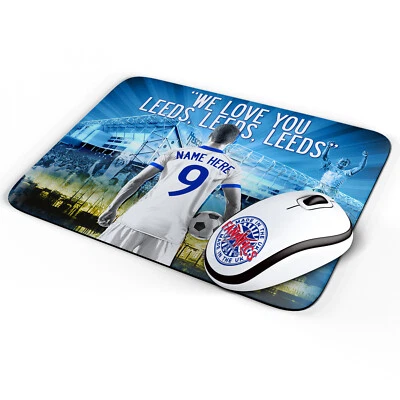 THEFANATICS Personalised Leeds Mouse Mat Retro Football Office Work Pad Mens Dad Gift AF72