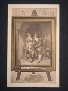 Antique Postcard Greeting Wilt Thou Be Mine Embossed Postmarked 1911 - Picture 1 of 2