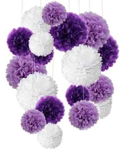 Tissue Paper Pom Poms Paper Flower Ball for Birthday Party Wedding Baby Show - Picture 1 of 2