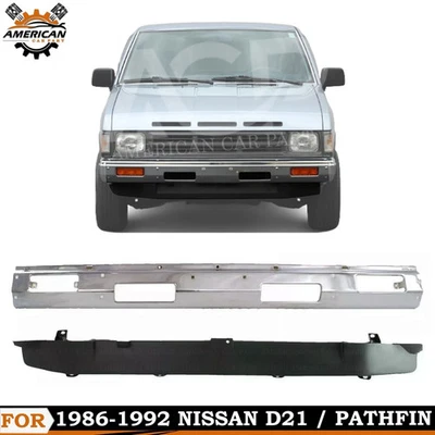 Nuevo parachoques delantero cenefa inferior de acero cromado para Nissan D21/Pathfinder 1986-1992 Foto 1 de 4