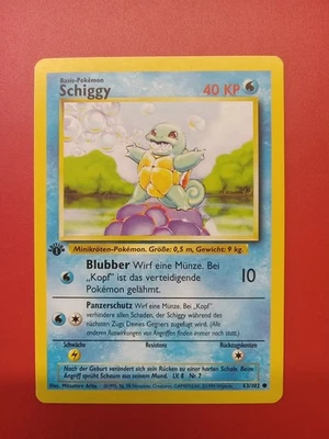 Pokémon TCG Squirtle SCHIGGY Base Set 63/102 Regular 1st Edition Common GERMAN  - Image 1 of 2