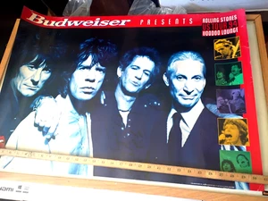 ROLLING STONES Mick Jagger BUDWEISER 1994 22" x 31" VooD POSTER BEER ADVERTISING - Picture 1 of 17