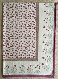 Couleur Nature By Bruno Kamy Tablecloth Pink Ivory Poppies 71" x 106" - Picture 1 of 10