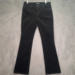 Pantaloni donna KUT From The Kloth Karen bambino bootcut velluto a coste nero vita alta 12 - Foto 1 di 11